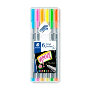 Resaltadores Neón Staedtler Triplus Ineliner Punta 0.3mm 6 Colores